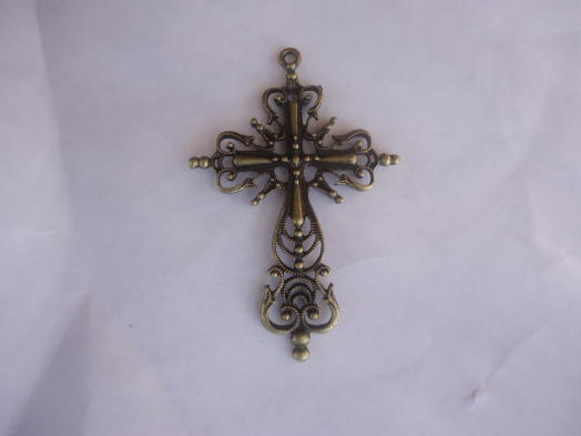 (image for) Antique Brass cross pendant #PP39